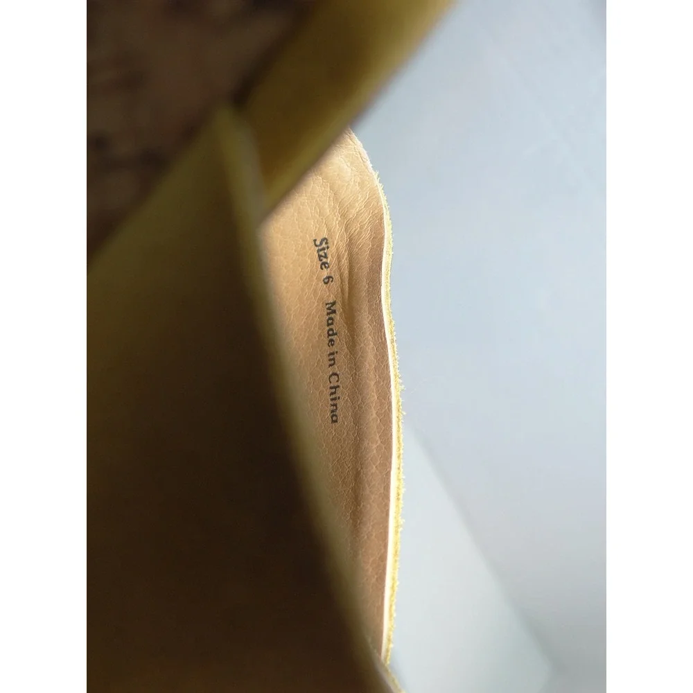 Dolce Vita Mustard Yellow‎ Suede Cork Wedge Ankle Strap Sandals Size 6